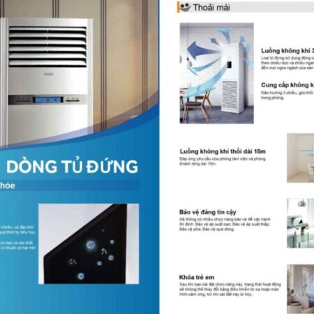 Thi công Máy lạnh tủ đứng Aqua 5.0HP chuyên nghiệp tại Quận 2