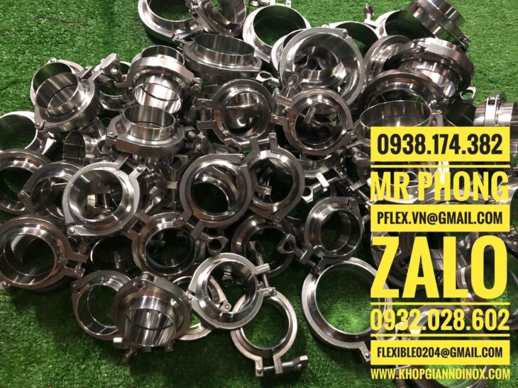 Cùm Lem INOX (Cùm Clamp)-Clamp công nghiệp inox 304-Clamp vi sinh inox 304, 316 nối hàn
