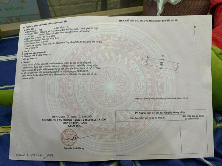 Bán 98.5m2 đất Cổ Dương Tiên Dương – Ô tô vào – 5x