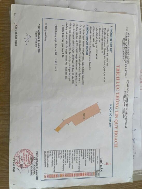 ĐẤT CHÍNH CHỦ – GIÁ TỐT – 5488m2 QL57, XÃ THẠNH PHONG, THẠNH PHÚ, BẾN TRE 12 TỶ