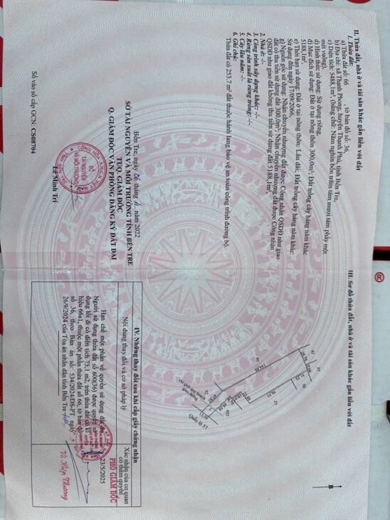 ĐẤT CHÍNH CHỦ – GIÁ TỐT – 5488m2 QL57, XÃ THẠNH PHONG, THẠNH PHÚ, BẾN TRE 12 TỶ