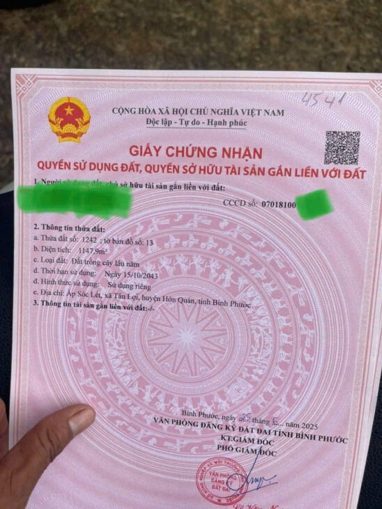 GẤP- SIÊU RẺ – BÁN LÔ ĐẤT SÀO GIÁ CHỈ 290 TRIỆU- HỚN QUẢN – BÌNH PHƯỚC
