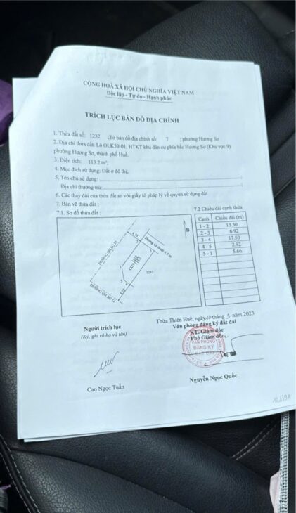 HOT HOT – CẦN BÁN LÔ OLK50 -01 2 MẶT TIỀN KHU DÂN CƯ PHÍA BẮC P.Hương Sơ, TP.Huế, Thừa Thiên Huế