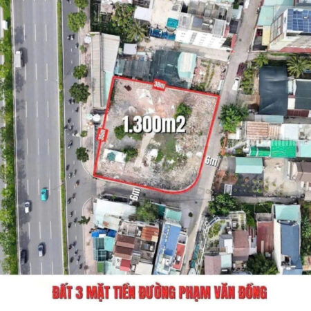 Bán Lô Đất GÓC 3 MẶT TIỀN Đường PHẠM VĂN ĐỒNG Phường Hiệp Bình Chánh Tp THỦ ĐỨC