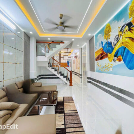 NHÀ 3 TẦNG ĐẸP 4 X 25M – SHR LÊ THỊ RIÊNG – THỚI AN Q12– HẺM XE HƠI 5M THÔNG GẦN GV