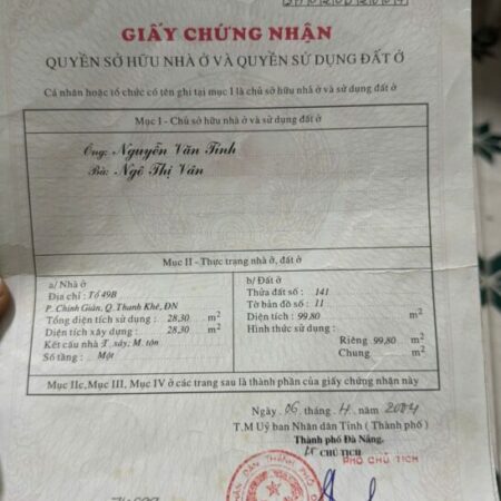 NHÀ ĐẸP- GIÁ TỐT CẦN BÁN NHANH CĂN NHÀ 2 TẦNG – FULL NỘI THẤT tại quận Thanh Khê, TP Đà Nẵng