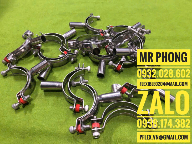 Kẹp đỡ ống Inox Vi Sinh Cao 45mm-Kẹp đỡ ống inox vi sinh-kẹp inox giữ ống