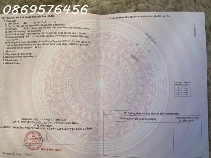 MUA ĐẤT VƯỜN CÓ THỔ TẠI DIÊN KHÁNH GIÁ SIÊU RẺ