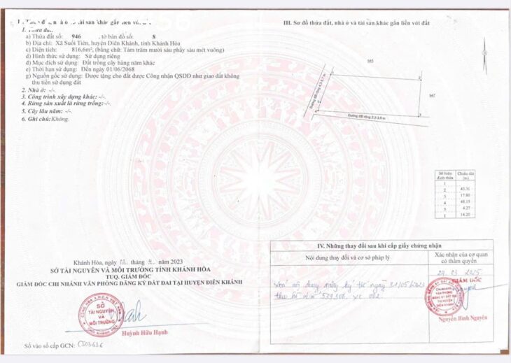 ĐẤT NỀN PHÂN LÔ MỞ BÁN TẠI XÃ SUỐI TIÊN, KHÁNH HOÀ