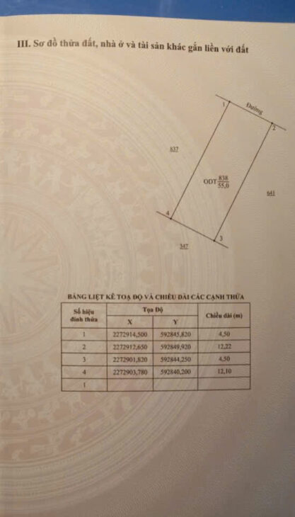 Bán đất thổ cư 55m2, MT 4.5m đường 21A, Lê Hồng Phong, Phủ Lý, Hà Nam. Sổ đỏ chính chủ, giá 1.2 tỷ.