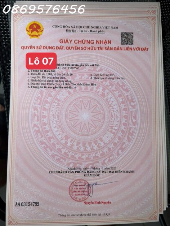 ĐẤT NỀN PHÂN LÔ GIÁ ĐẦU TƯ TẠI KHÁNH HOÀ