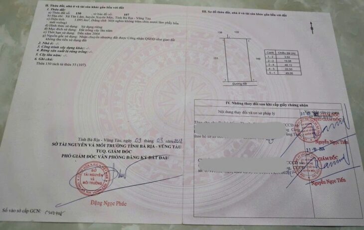 ĐẤT ĐẸP – GIÁ TỐT – Bán GẤP Lô Đất Tiềm Năng Tại Xã Tân Lâm, Xuyên Mộc, BRVT