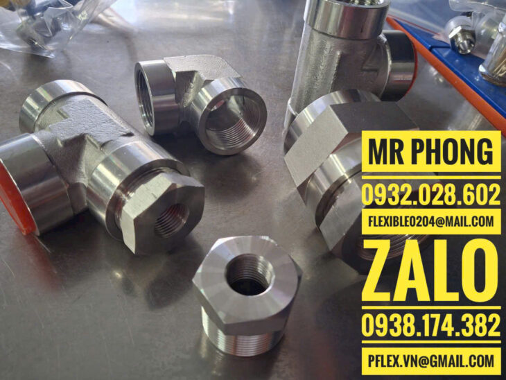 Tê ren trong inox thủy lực-tê ren ngoài inox thủy lực – tê côn inox thủy lực