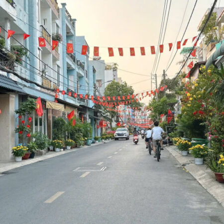 CHDV mặt tiền đường 12m 98m2 (4×25) ngay chợ đêm 6 lầu TMáy 12 căn hộ TN60tr chỉ 16 tỷ