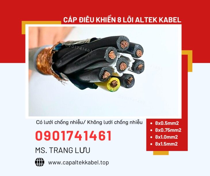 Cáp điều khiển 8×0.5/8×0.75/8×1.0/8×1.5 Altek Kabel