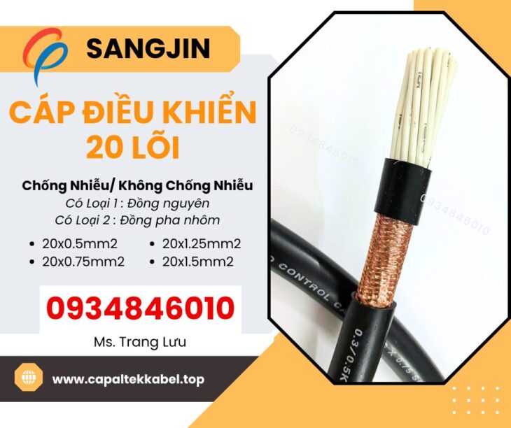 Cáp điều khiển Sangjin 20×0.5/20×0.75/20×1.25/20×1.5