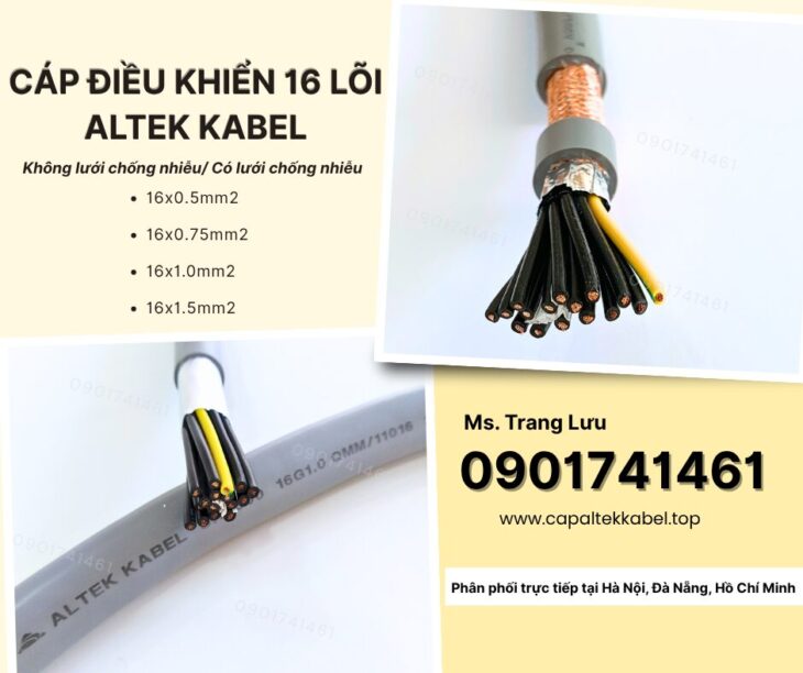 Cáp điều khiển 16×0.5/16×0.75/16×1.0/16×1.5 Altek Kabel