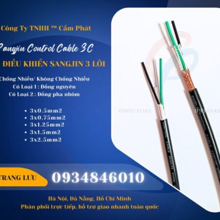 Cáp điều khiển Sangjin 3×0.5/2×0.75/3×1.25/3×1.5/3×2.5 sẵn HCM