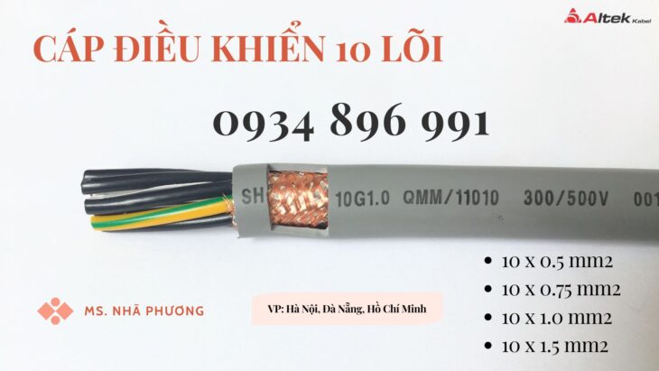 Cáp Điều Khiển 10×0.5 Có Sẵn Nghệ An, Hà Tĩnh, Thanh Hóa
