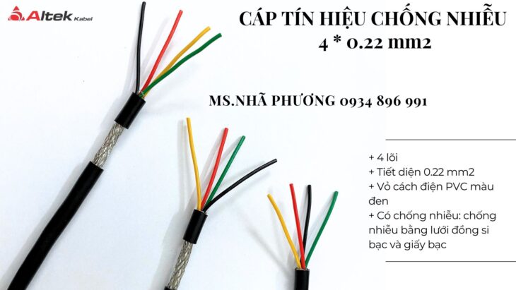 CÁP TÍN HIỆU CHỐNG NHIỄU 4*0.22 MM2 ĐÀ NẴNG, HÀ NỘI, HCM.