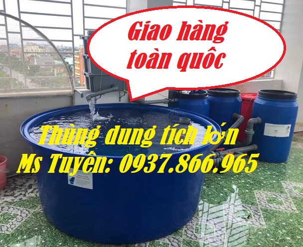 Phân phối thùng nhựa tròn dung tích lớn, thùng nhựa kích thước lớn, thùng nhựa 500l
