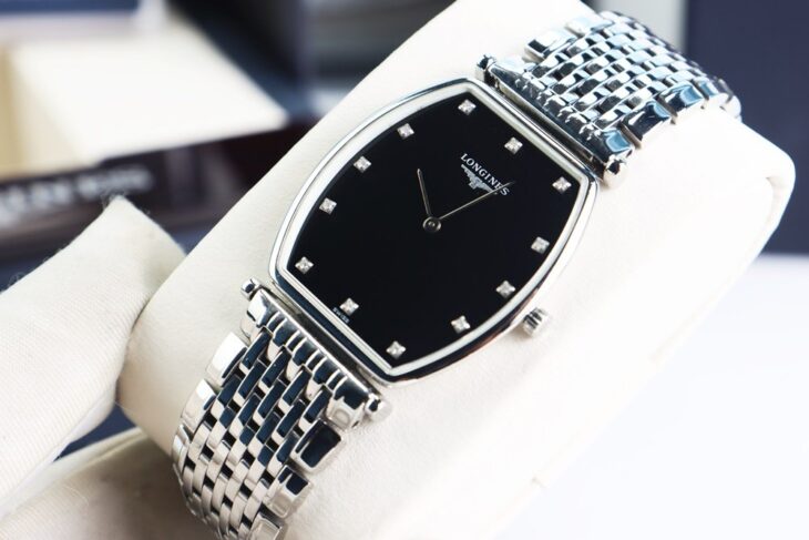 ĐH Nam Longines La Grande L4.705.4.58.6 siêu mỏng, cọc giờ đính Kim Cương, Fullbox.