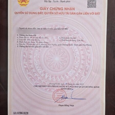 CHÍNH CHỦ BÁN LÔ ĐẤT MINI TẠI TỔ 4 – HÒA NGHĨA, DƯƠNG KINH – CHỈ 9XX TRIỆU