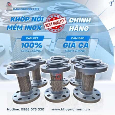 Khớp nối mềm inox 304,khớp nối mềm inox lắp bích,khớp nối mềm kim loại nối bích, khớp nối chống rung