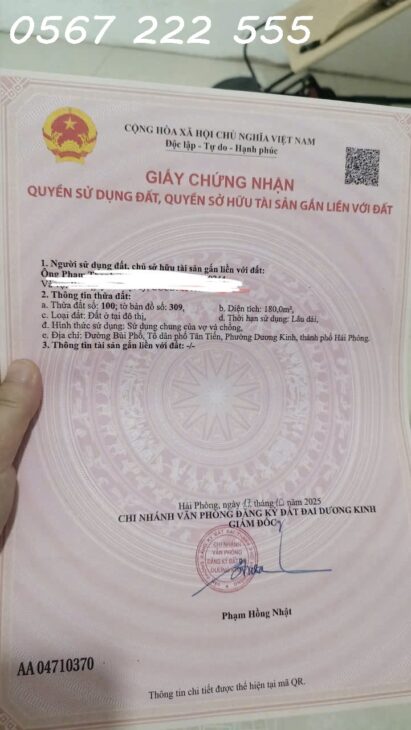 Chính chủ gửi bán lô đất mặt đường Bùi Phổ – tuyến 2 Phạm Văn Đồng, giá cực tốt!