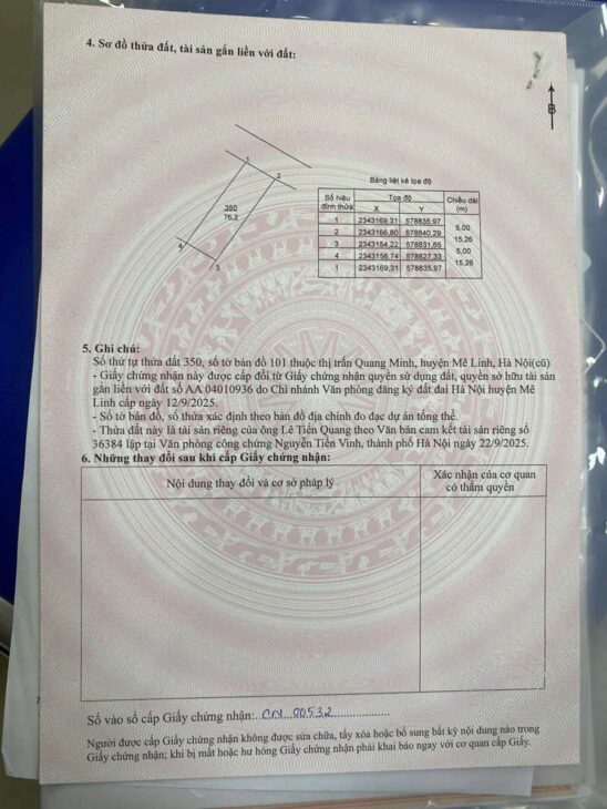 76M MT 5M TỔ 10 QUANG MINH.1,6 TỶ TRẢ TRƯỚC SỞ HỮU NGAY.SỔ SẴN CẤT KÉT.LH CC