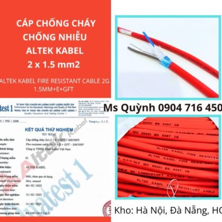 Cáp tín hiệu chống cháy 2×1.5 Fr Altek Kabel HCM, Hà Nội, Đà Nẵng