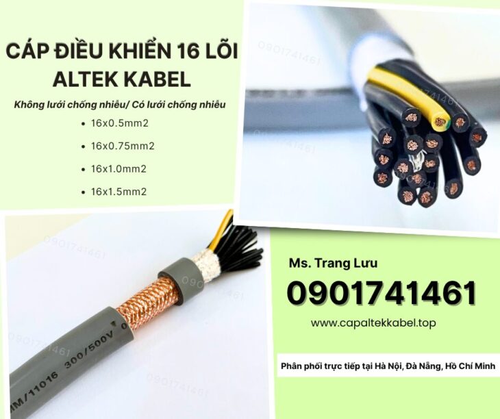 Cáp điều khiển 16×0.5/16×0.75/16×1.0/16×1.5 Altek Kabel