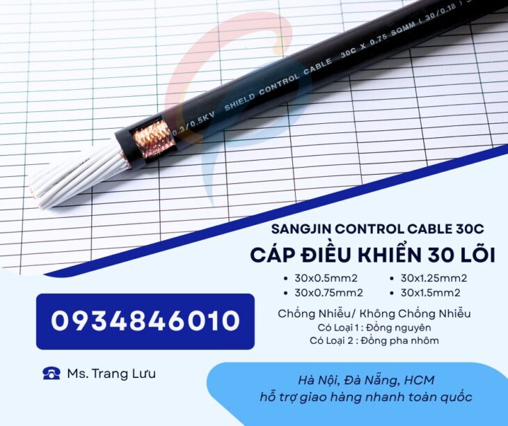 Cáp điều khiển Sangjin 30×0.5/30×0.75/30×1.25/30×1.5