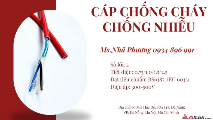 Cáp Chống Cháy Chống Nhiễu 2×1.5 mm2 Altek Kabel Có Sẵn Giao Nhanh
