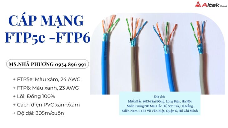 CÁP MẠNG FTP5e 23AWG ĐÀ NẴNG, HUẾ, QUẢNG TRỊ.