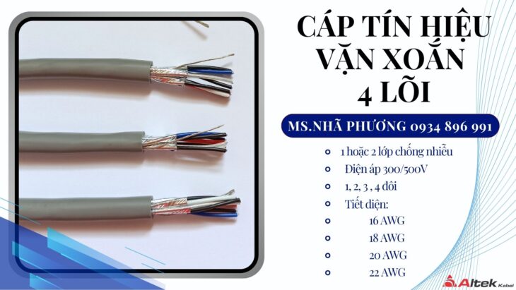 CÁP TÍN HIỆU VẶN XOẮN 18 AWG 4 LÕI ALTEK KABEL ĐÀ NẴNG – HUẾ – QUẢNG TRỊ