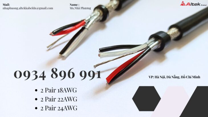 CÁP TÍN HIỆU RS485 2 PAIR 24 AWG HỒ CHÍ MINH, HÀ NỘI