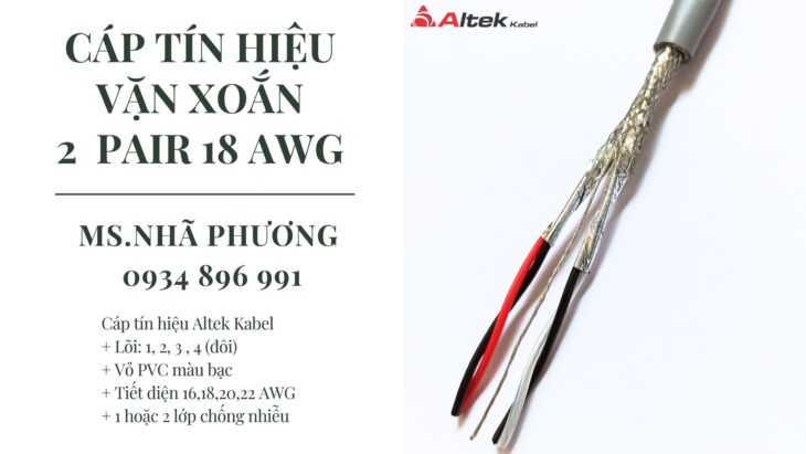 CÁP TÍN HIỆU VẶN XOẮN ALTEK KABEL 2 PAIR 18 AWG – CHỐNG NHIỄU
