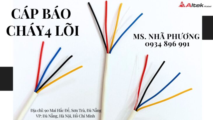 CÁP BÁO CHÁY 4 LÕI TIẾT DIỆN 0.22 MM2 CÓ SẴN, GIAO NGAY