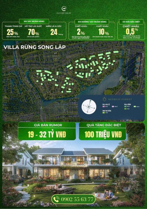 Ecopark ra mắt Biệt thự rừng Retreat Forest – Biệt thự Eco Retreat đẳng cấp và độc đáo lần đầu xuất