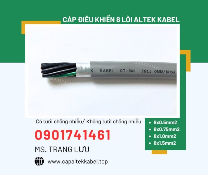 Cáp điều khiển 8×0.5/8×0.75/8×1.0/8×1.5 Altek Kabel
