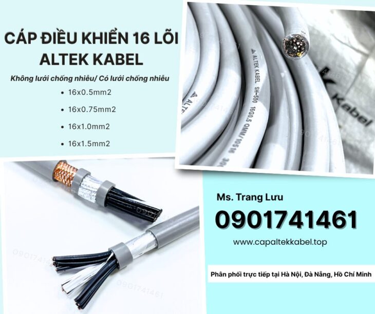 Cáp điều khiển 16×0.5/16×0.75/16×1.0/16×1.5 Altek Kabel