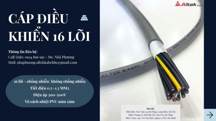 CÁP ĐIỀU KHIỂN 16 X 0.5 ALTEK KABEL SH-500 NGHỆ AN, NINH BÌNH, HÀ TĨNH