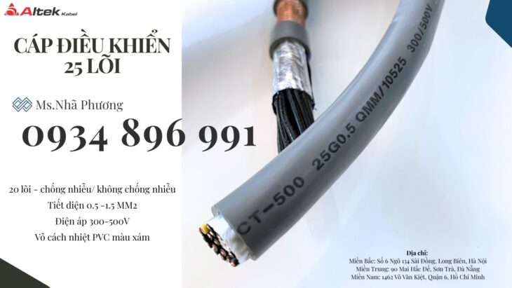 Cáp Điều Khiển 25X 0.5 Altek Kabel Sh-500 Nghệ An, Ninh Bình, Hà Tĩnh