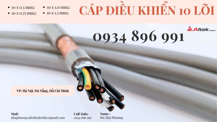 Cáp Điều Khiển 10×0.5 Có Sẵn Nghệ An, Hà Tĩnh, Thanh Hóa