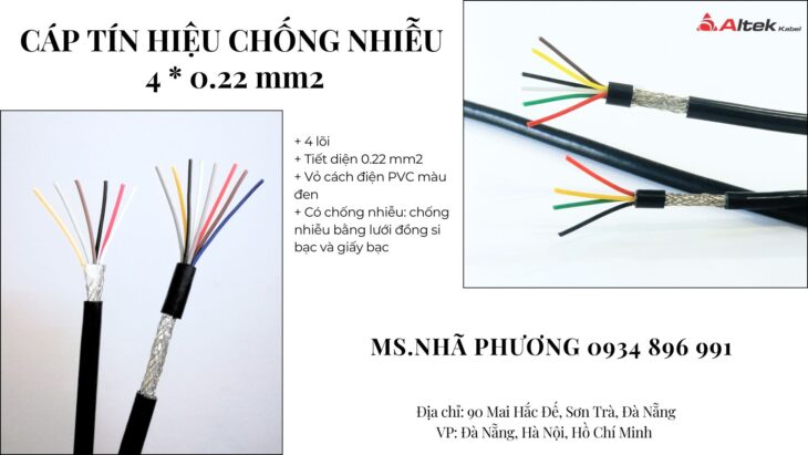 CÁP TÍN HIỆU CHỐNG NHIỄU 4*0.22 MM2 ĐÀ NẴNG, HÀ NỘI, HCM.