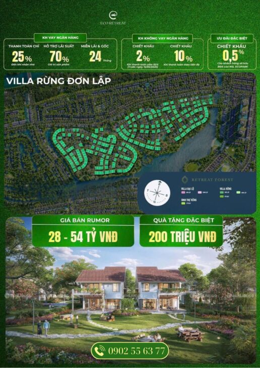 Ecopark ra mắt Biệt thự rừng Retreat Forest – Biệt thự Eco Retreat đẳng cấp và độc đáo lần đầu xuất