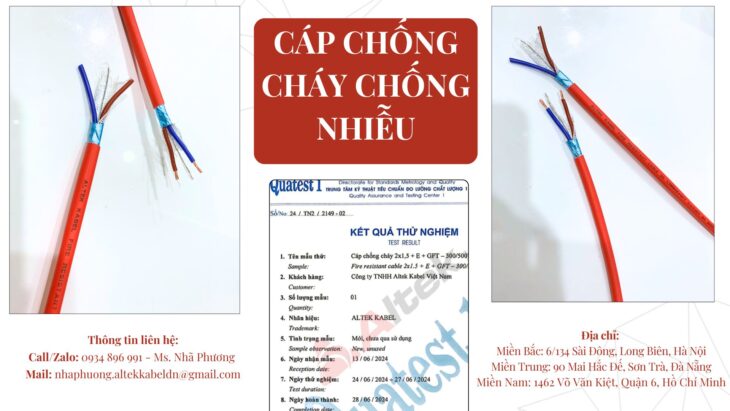 CÁP TÍN HIỆU CHỐNG CHÁY, CHỐNG NHIỄU 2*1.5 MM2 HỒ CHÍ MINH