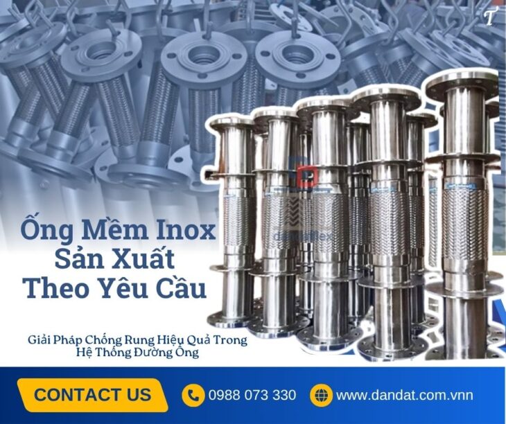 Khớp nối chống rung inox/ Khớp nối mềm nối bích/ Khớp nối mềm kim loại/ Khớp nối mềm inox chịu nhiệt