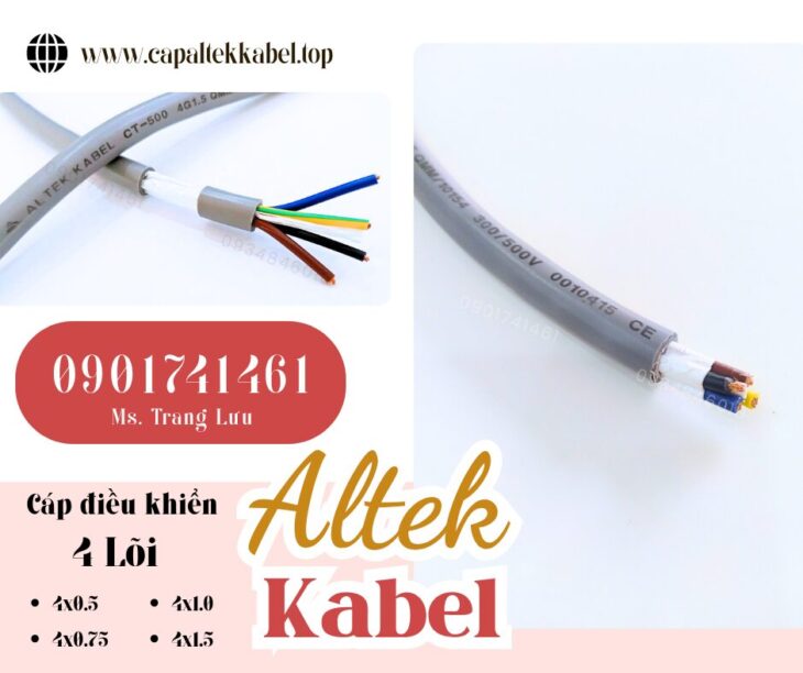 Cáp điều khiển 4×0.5/4×0.75/4×1.0/4×1.5 Altek Kabel chính hãng
